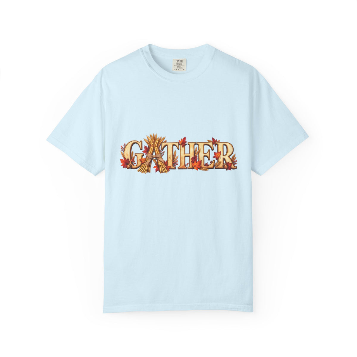 Gather Fall T-Shirt — Autumn Leaves Harvest Graphic Tee, Thanksgiving Family Gathering Shirt, Rustic Fall Gift