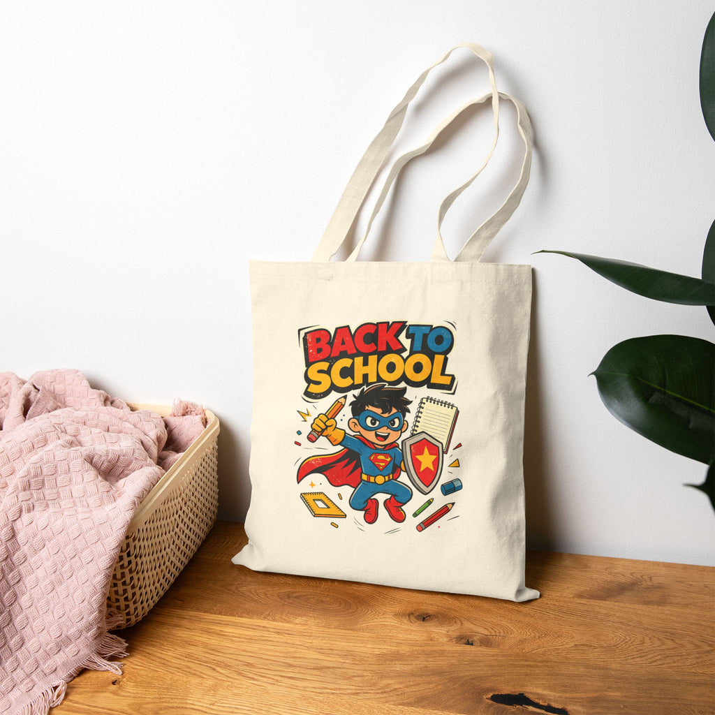 Cotton Canvas Tote Bag | Back to School Bag | Student Teacher Gift | Book Bag | School Supplies | Reusable Shopping Bag | Kids Tote