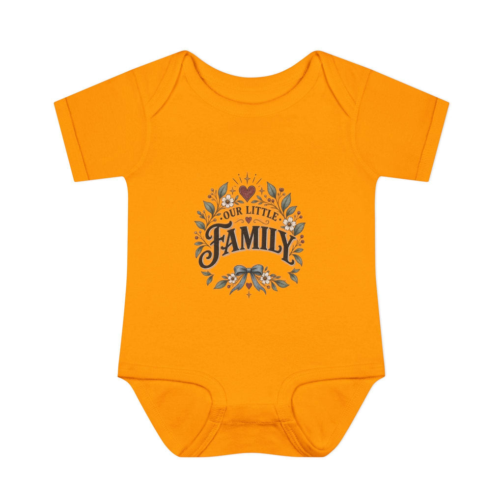 Our Little Family Infant Bodysuit | Floral Heart Woodland Baby Onesie