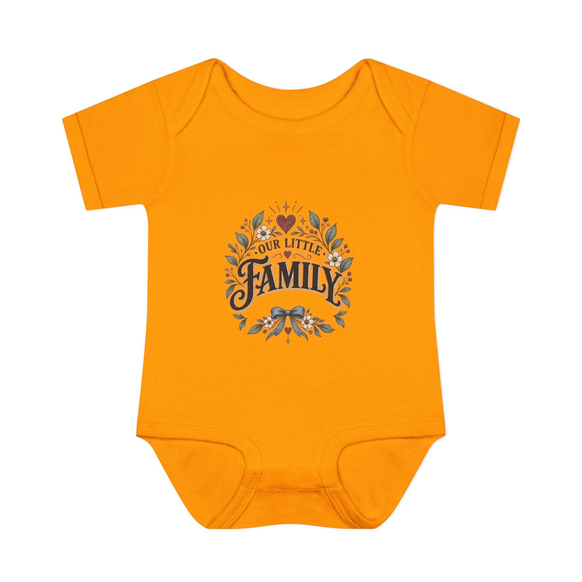 Our Little Family Infant Bodysuit | Floral Heart Woodland Baby Onesie