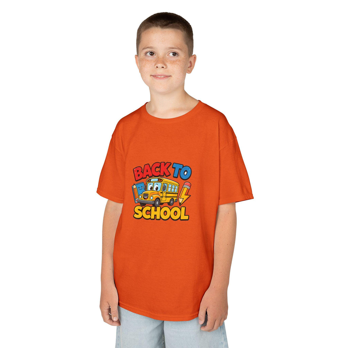 Back to School schoolbus Kids Tee | Cute Pencil Chalkboard Design