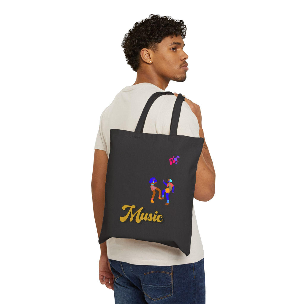Dancing Couple Cropped Tote Bag | Retro Music Funk Illustration