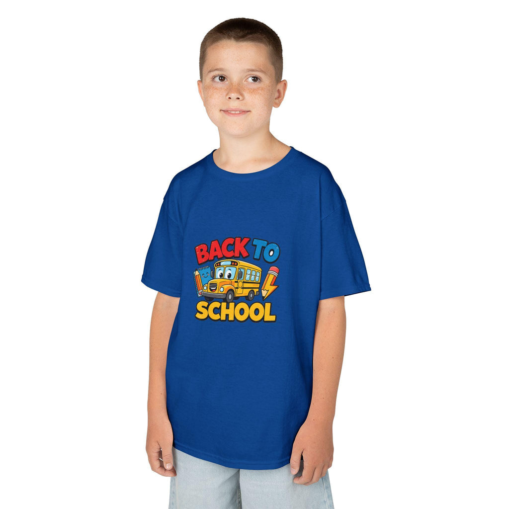 Back to School schoolbus Kids Tee | Cute Pencil Chalkboard Design