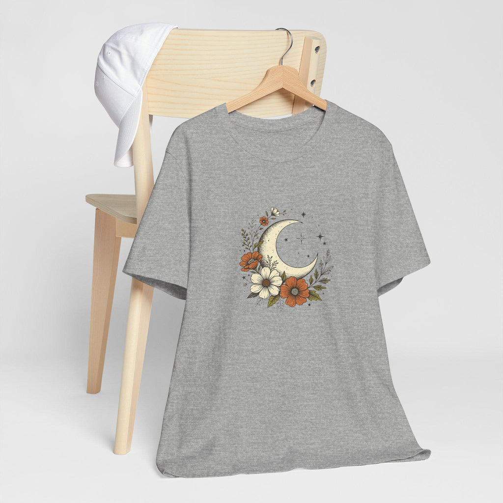 Crescent Moon Floral Tee | Boho Moon Flower T-Shirt