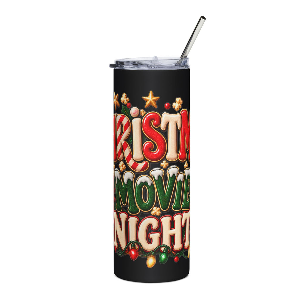 Christmas Movie Night Tumbler — 20oz Stainless Steel Holiday Cup