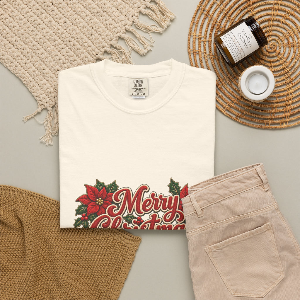 Merry Christmas Poinsettia T-Shirt