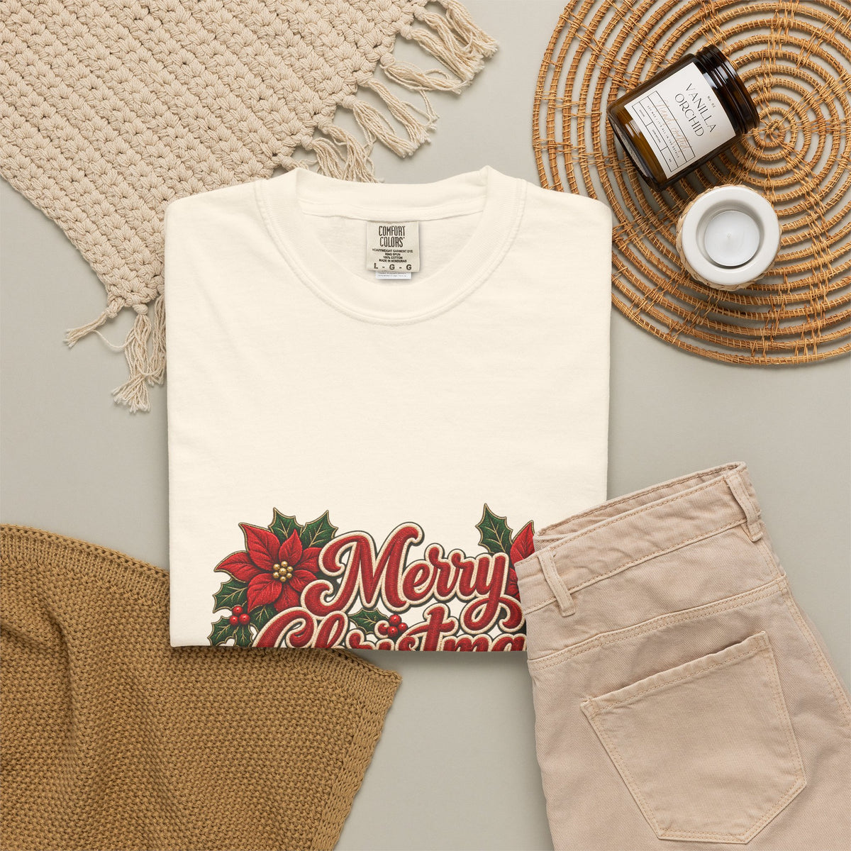 Merry Christmas Poinsettia T-Shirt