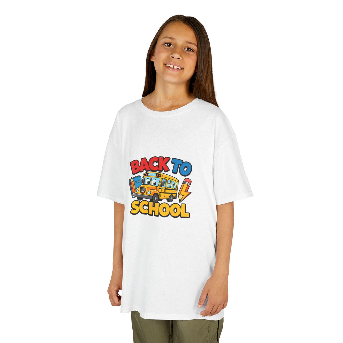 Back to School schoolbus Kids Tee | Cute Pencil Chalkboard Design
