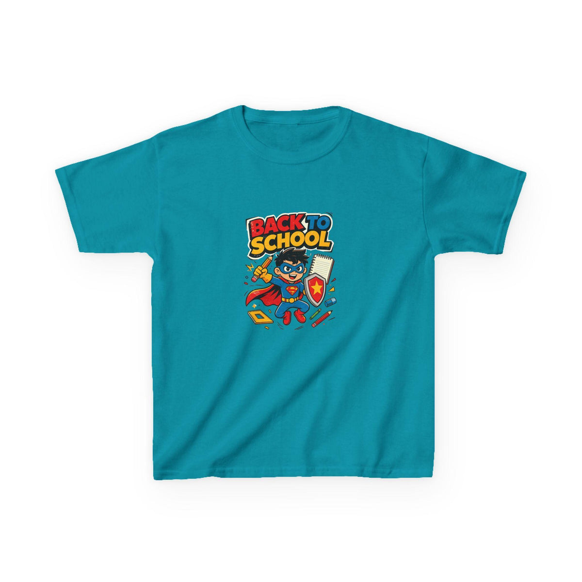 Back to School Superhero Kids Tee | Cute School Supplies Design