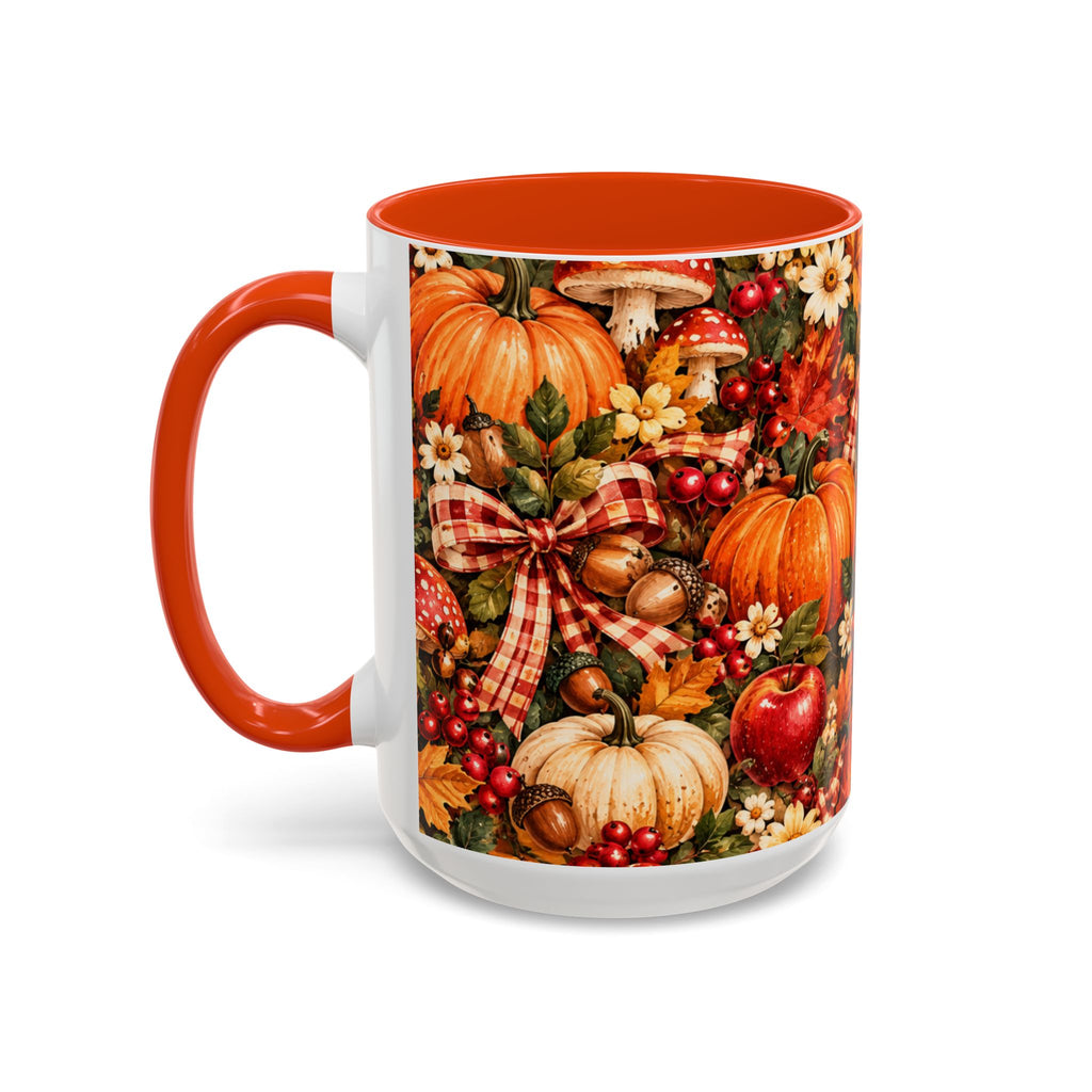 Autumn Harvest Mugs | Fall Pumpkins, Apples, Mushrooms, Daisies 11oz 15oz