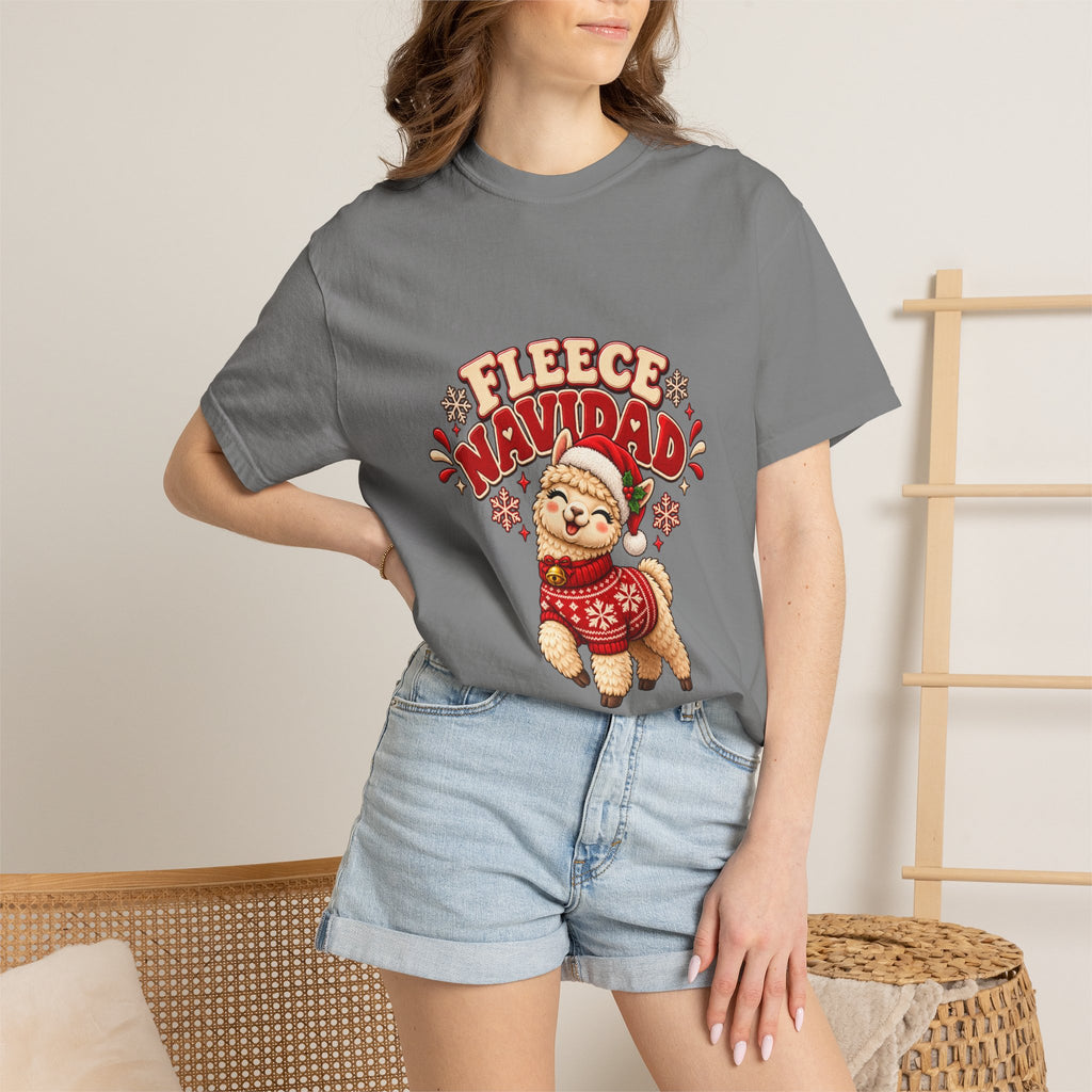 Fleece Navidad Tee — Cute Llama Christmas T-Shirt