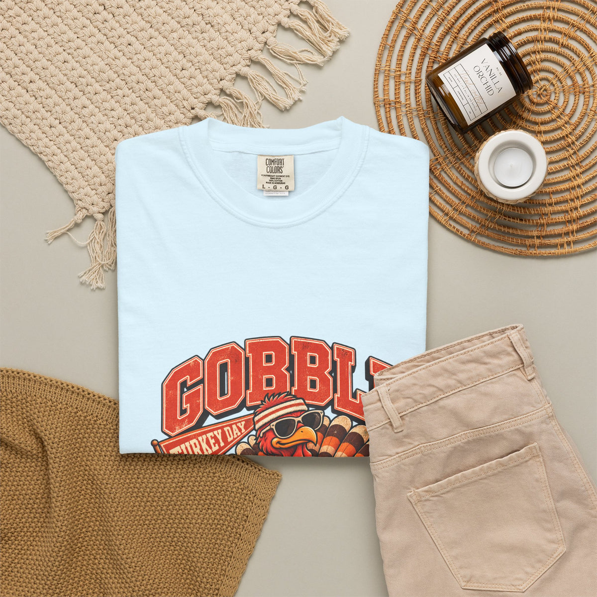 Gobble Squad Turkey Football Helmet T-Shirt | Thanksgiving Turkey Sports Tee