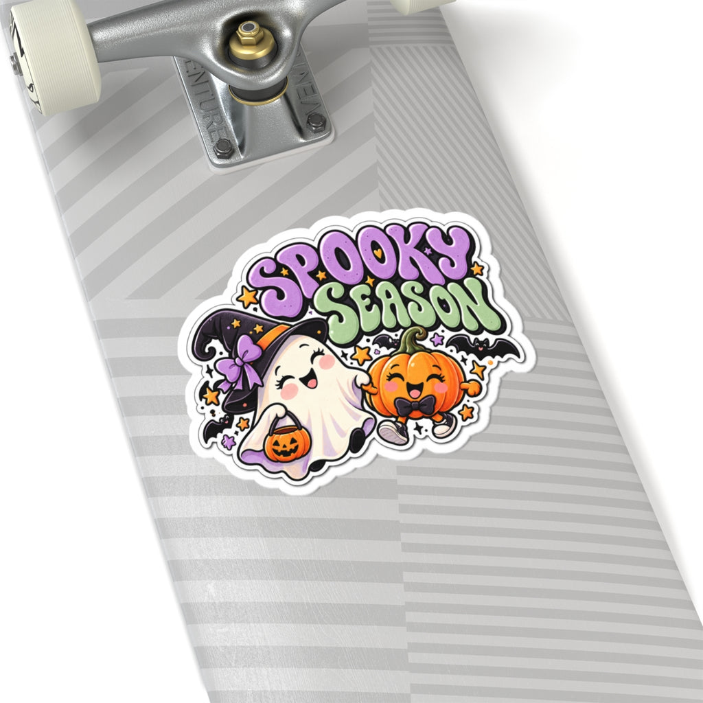 Spooky Season ghost pumpkin sticker | Halloween kiss-cut vinyl