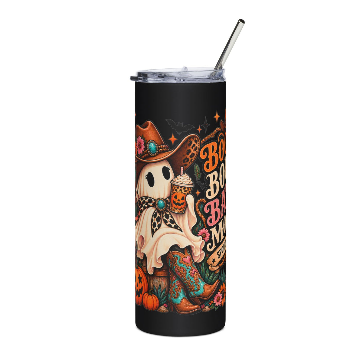 Cowboy Ghosts Halloween Tumbler | 20oz Stainless Steel Skinny Tumbler