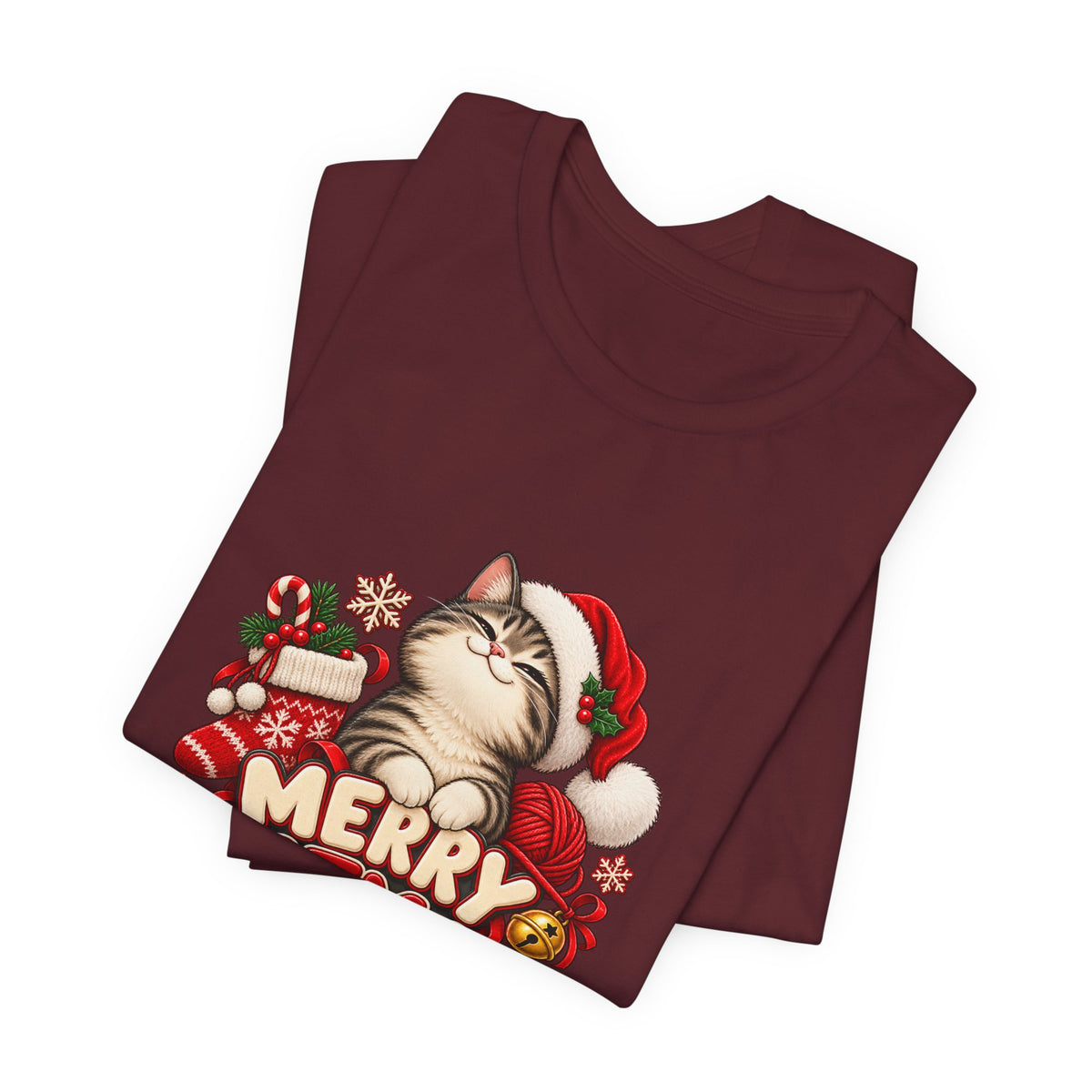 Merry Catmas T-Shirt – Cute Christmas Cat Holiday Tee
