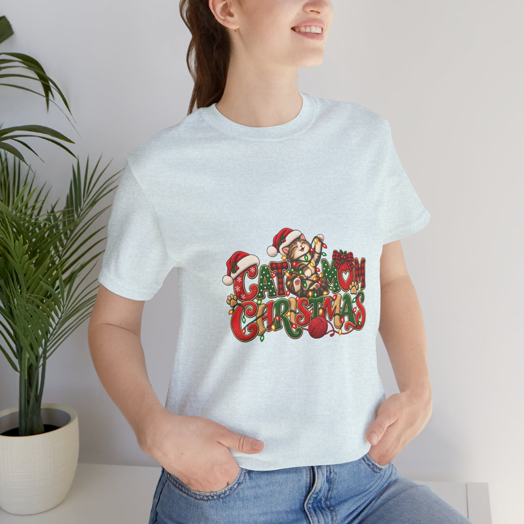 Christmas Cat Tee — Cute "Cat-ty Christmas" Holiday T-Shirt with Santa Cat Design