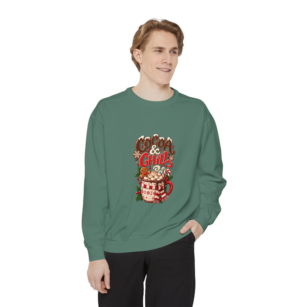 Christmas Cocoa Sweatshirt — Cozy "Cocoa Chill" Holiday Pullover