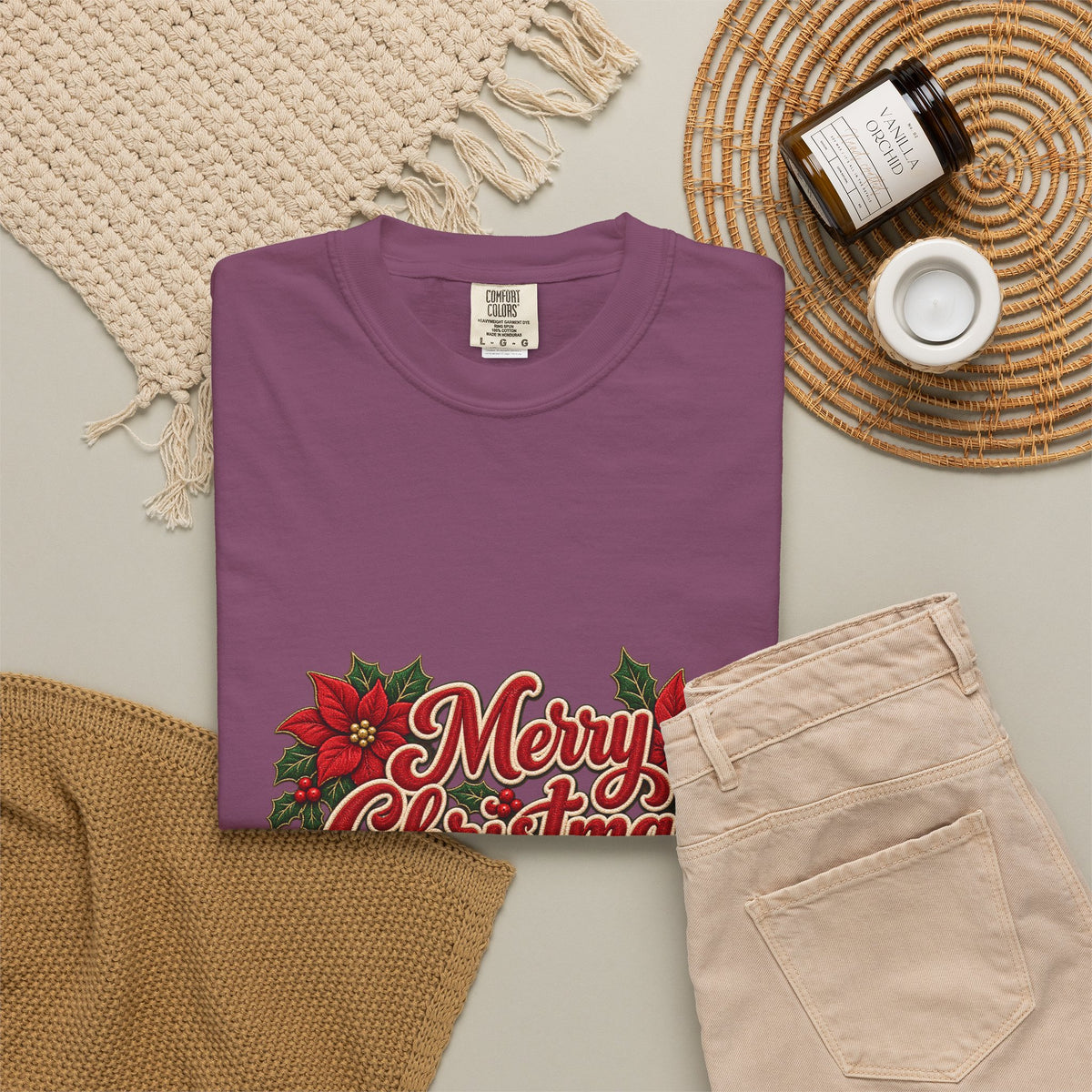 Merry Christmas Poinsettia T-Shirt