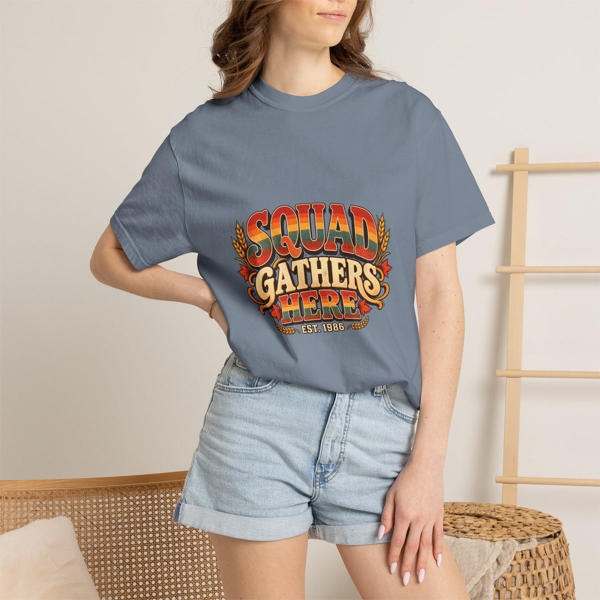 Squad Gathers Here T-Shirt — Retro Thanksgiving Family Reunion Tee, Vintage Fall Gathering Shirt, Friendsgiving