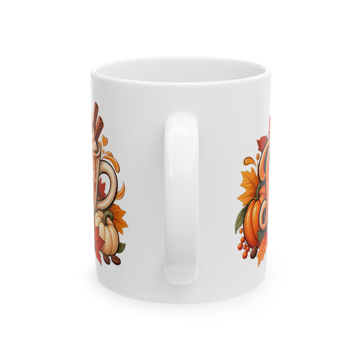 But First Pumpkin Spice Latte Mug | Fall Coffee Typography, Autumn Leaves