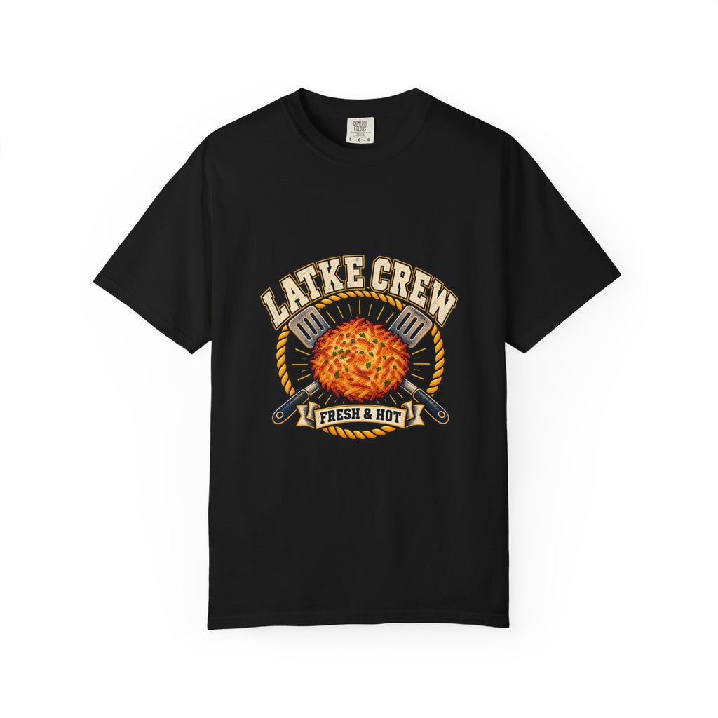 Latke Crew Illustration T-Shirt | Hanukkah Potato Pancake Design