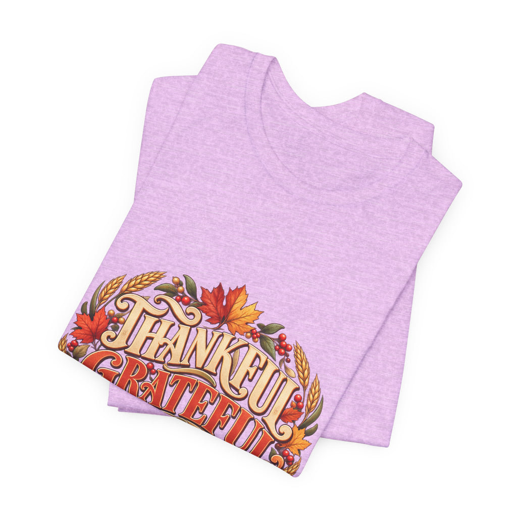 Thankful Grateful Blessed tee | Fall leaves Thanksgiving shirt