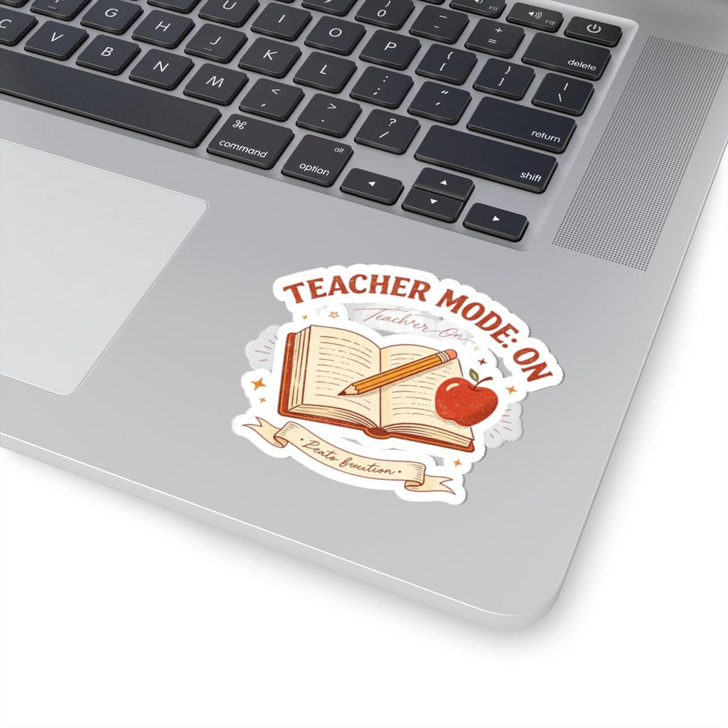 Teacher Mode On Book And Apple Sticker