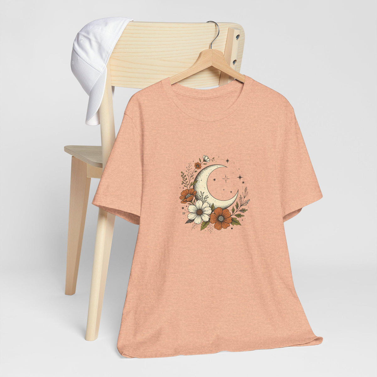 Crescent Moon Floral Tee | Boho Moon Flower T-Shirt