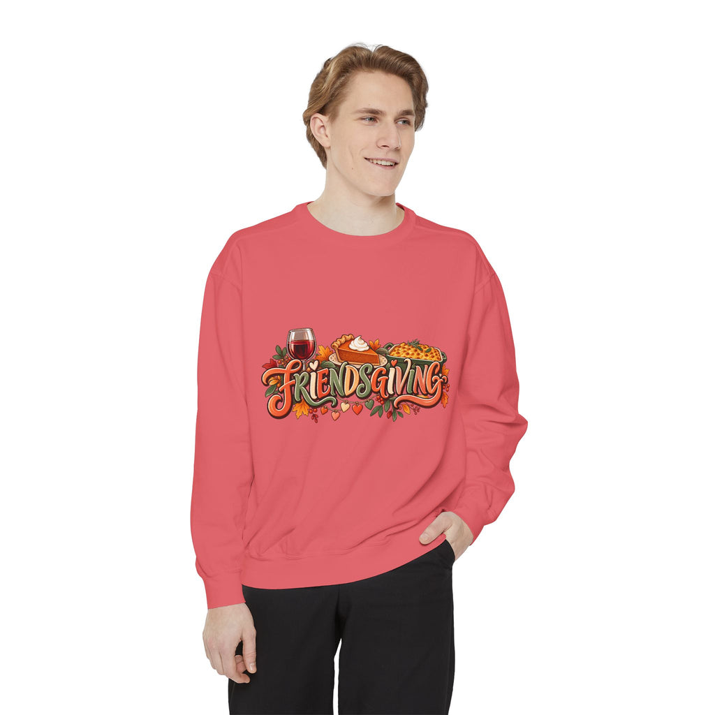 Friendsgiving sweatshirt | Thanksgiving fall leaves turkey wine