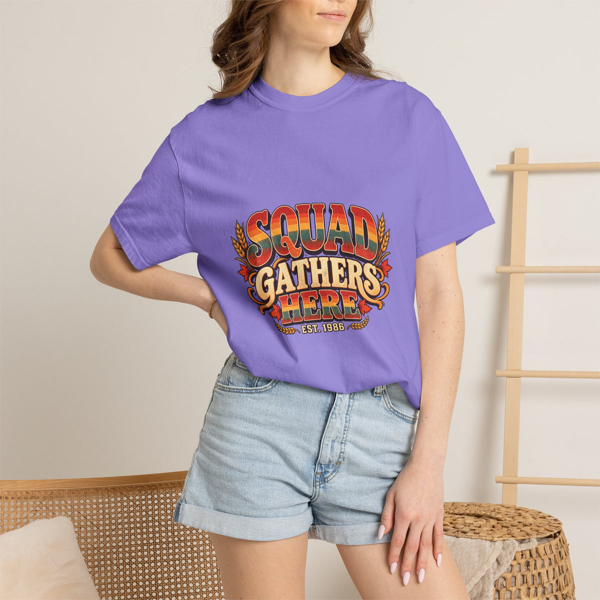 Squad Gathers Here T-Shirt — Retro Thanksgiving Family Reunion Tee, Vintage Fall Gathering Shirt, Friendsgiving