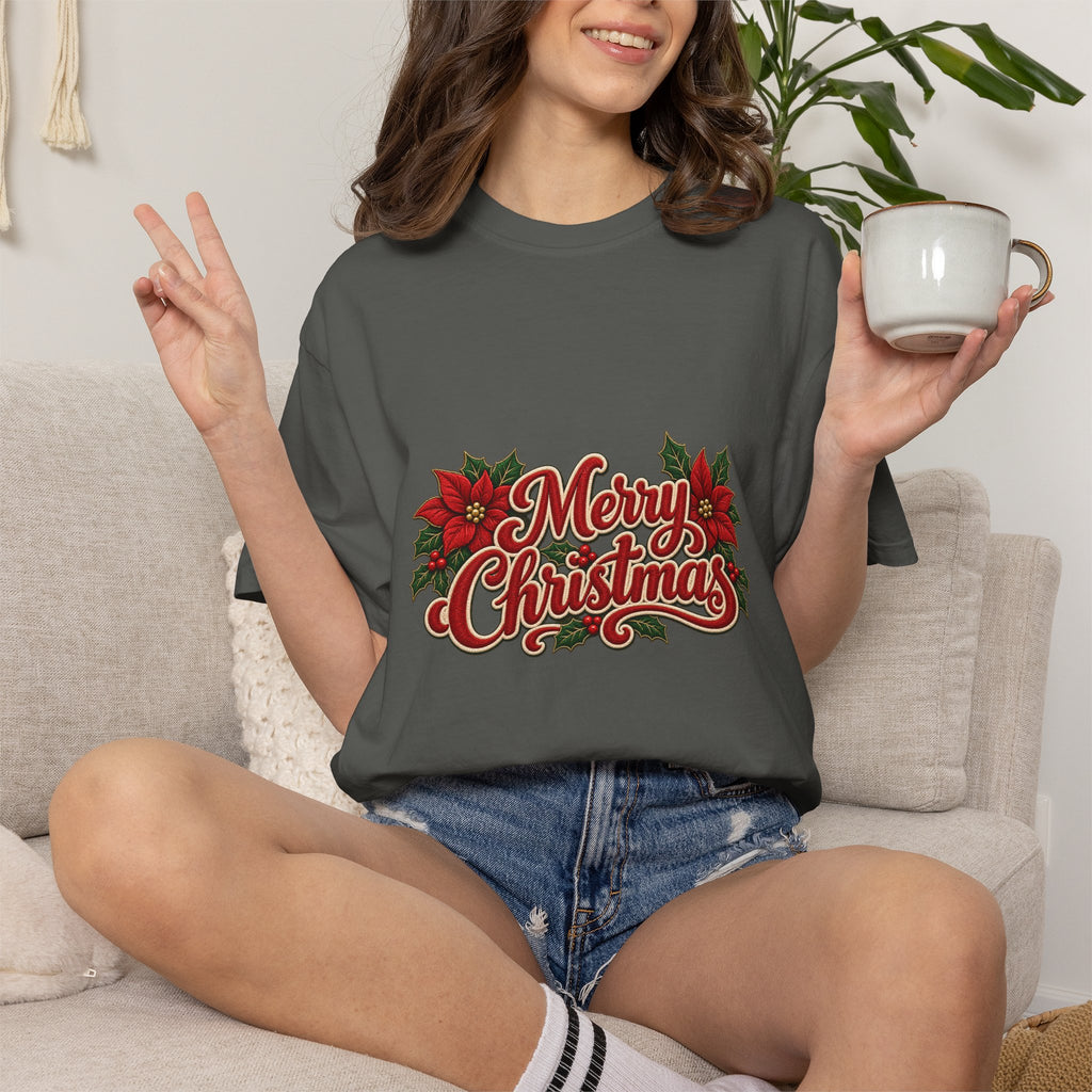 Merry Christmas Poinsettia T-Shirt