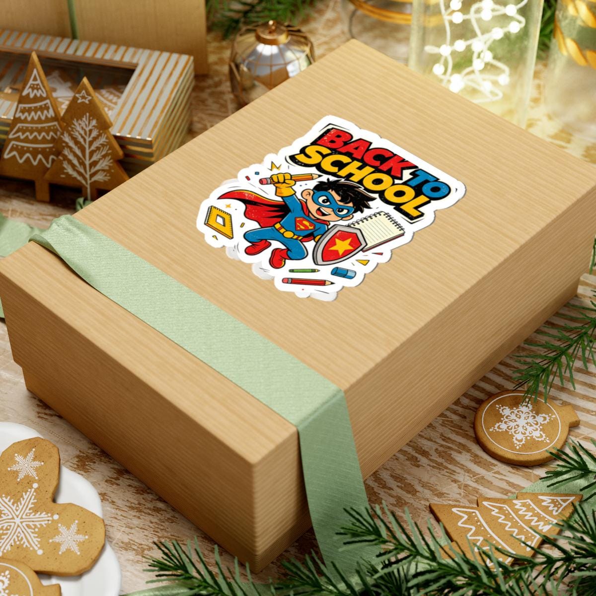 Back To School Superhero Kids Sticker