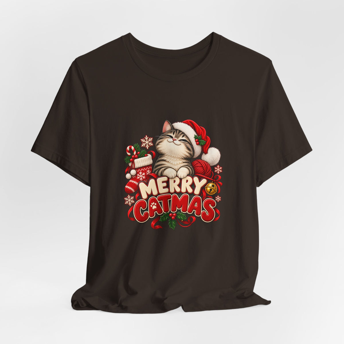 Merry Catmas T-Shirt – Cute Christmas Cat Holiday Tee