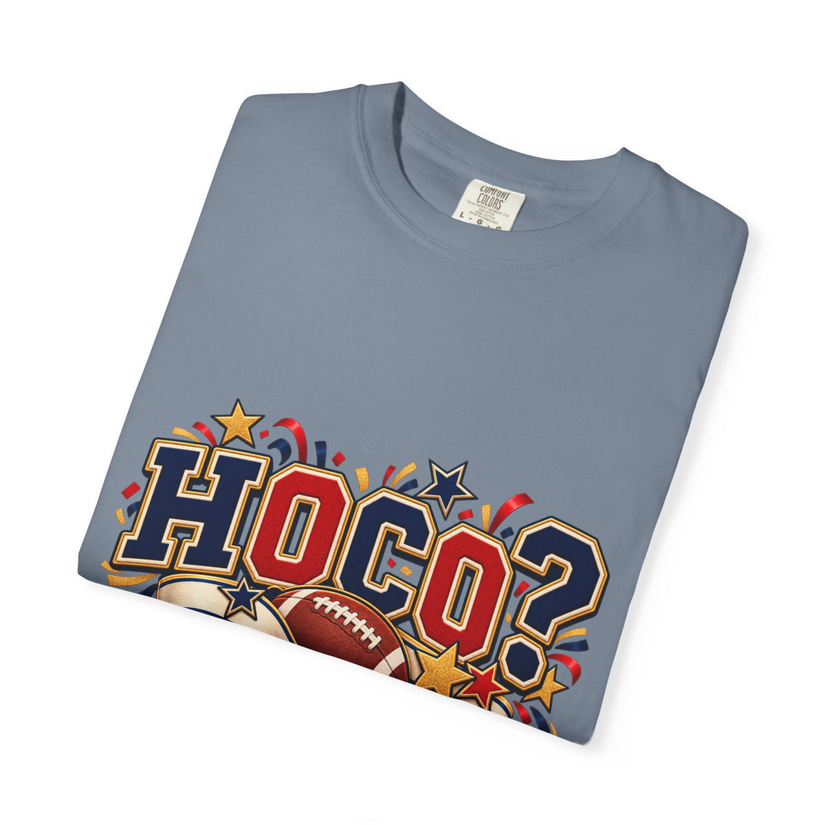 HOCO? Football Homecoming T-shirt | School Spirit, Stars & Banner Design