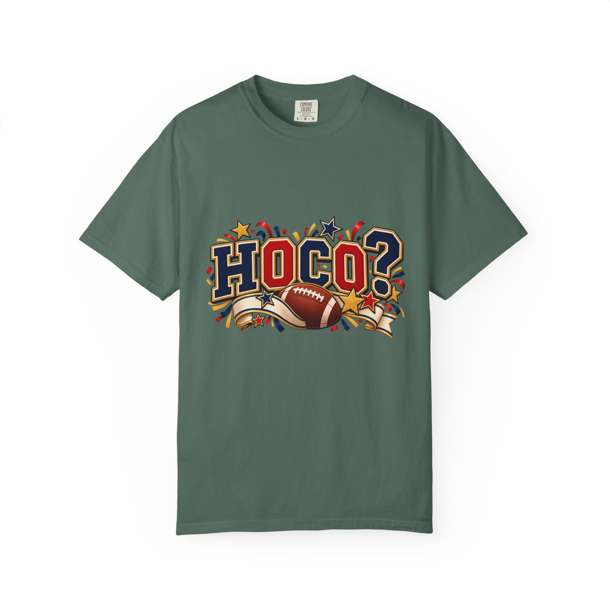 HOCO? Football Homecoming T-shirt | School Spirit, Stars & Banner Design