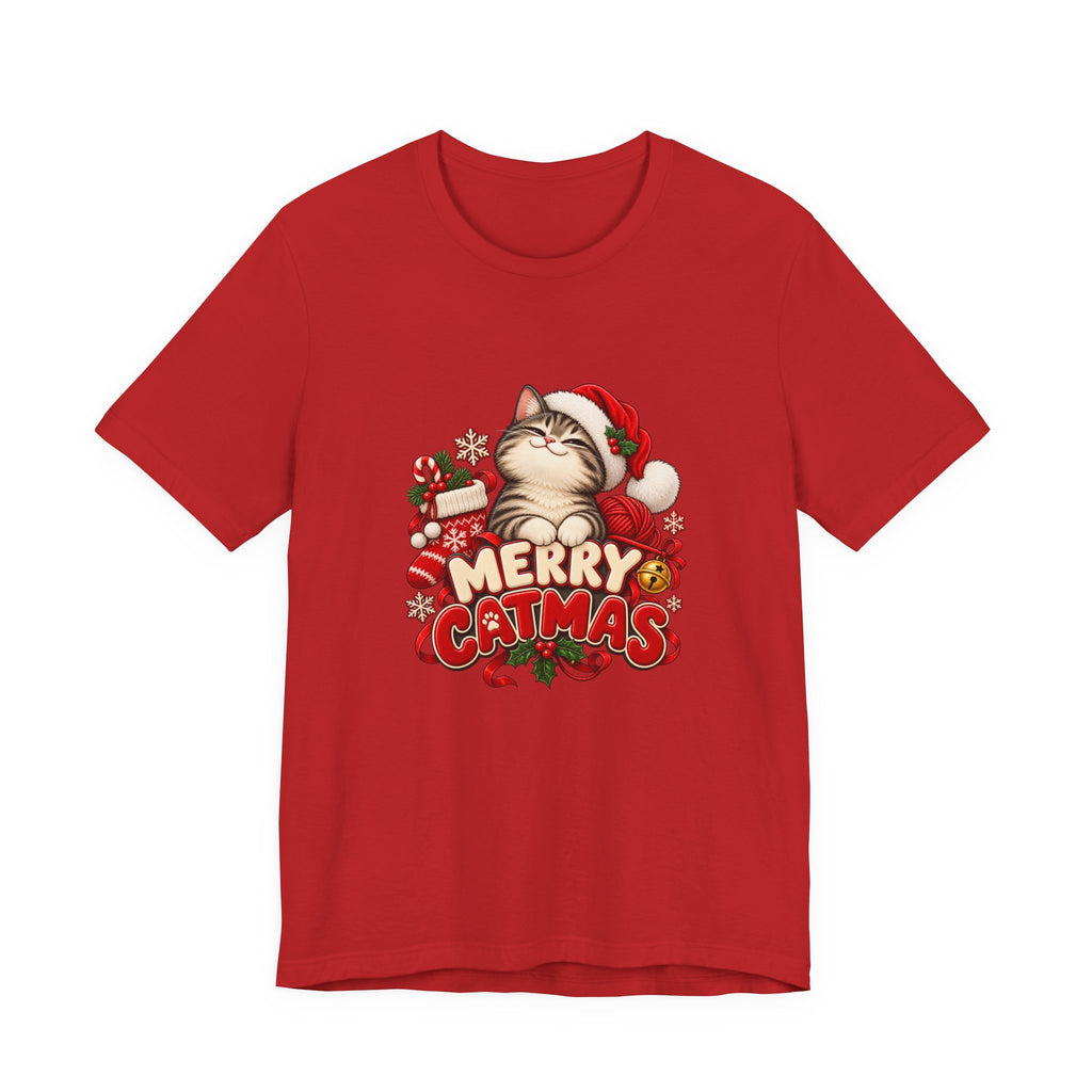 Merry Catmas T-Shirt – Cute Christmas Cat Holiday Tee