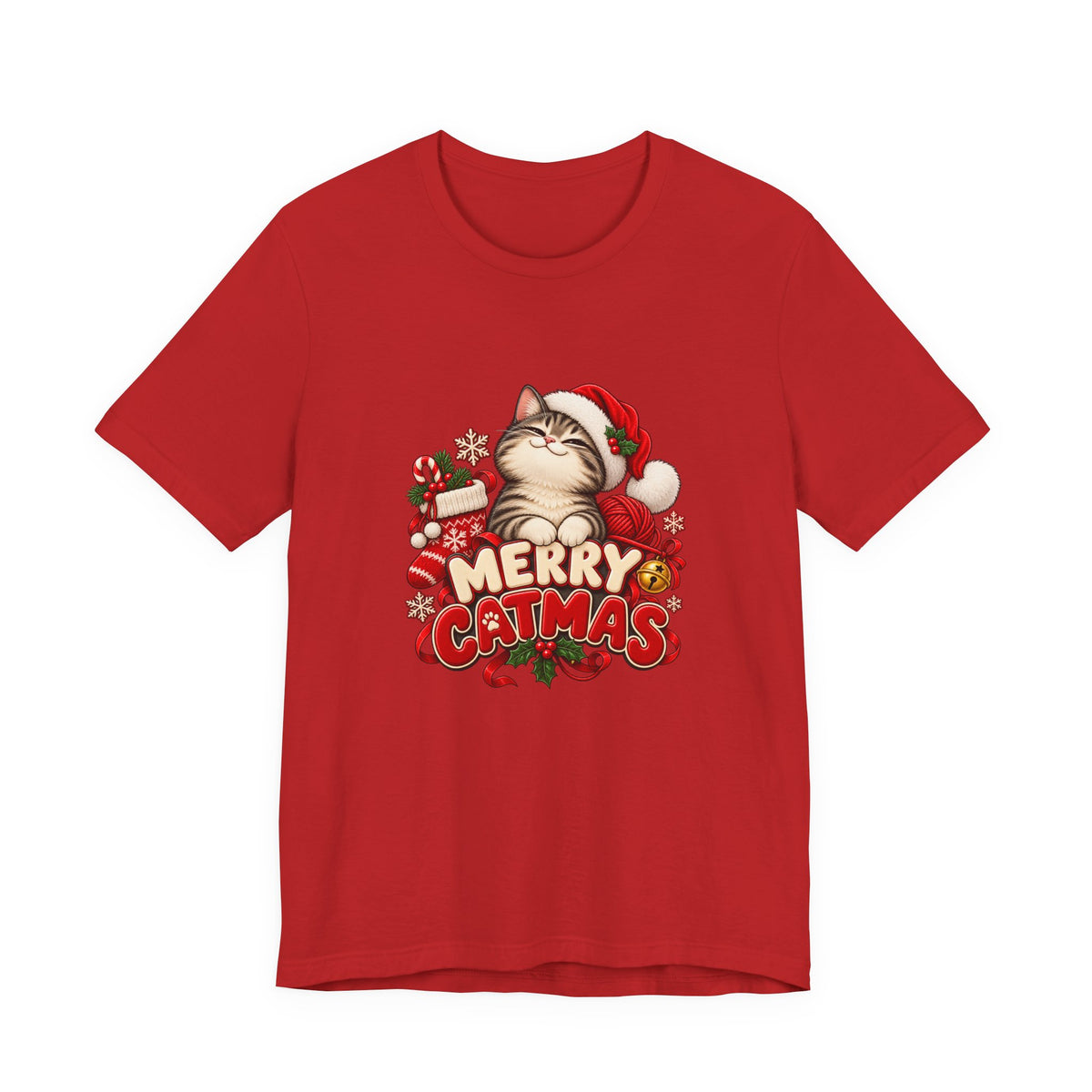 Merry Catmas T-Shirt – Cute Christmas Cat Holiday Tee