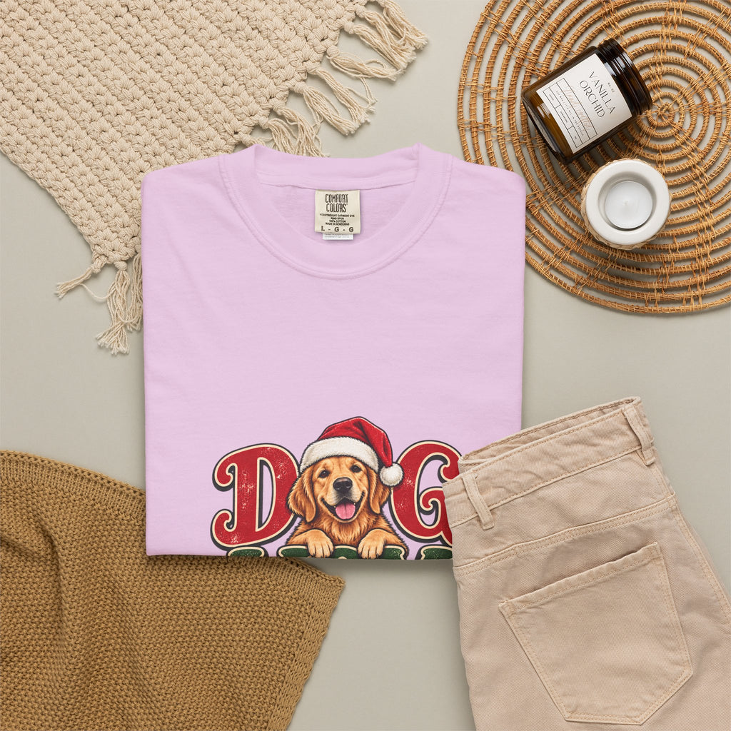 Dog Mom Christmas T-Shirt — Cute Golden Retriever Holiday Tee