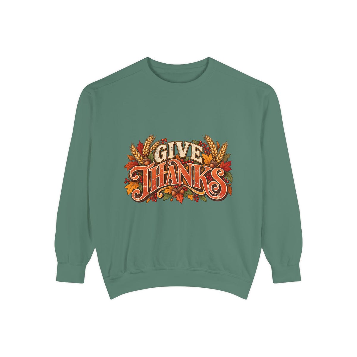 Give Thanks Fall Leaves Sweatshirt | Thanksgiving Seasonal Crewneck