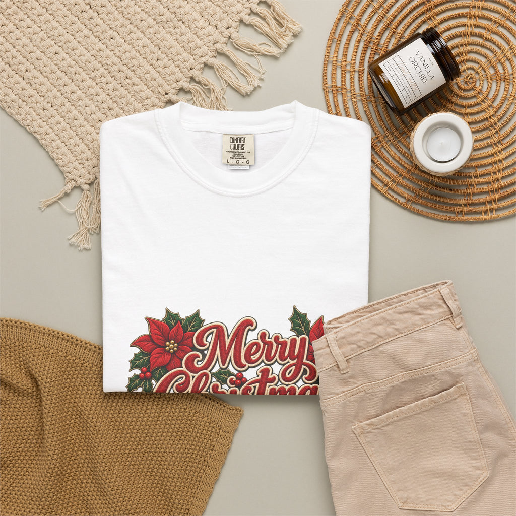 Merry Christmas Poinsettia T-Shirt