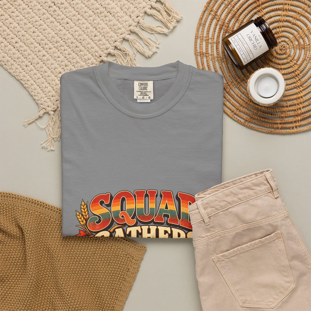 Squad Gathers Here T-Shirt — Retro Thanksgiving Family Reunion Tee, Vintage Fall Gathering Shirt, Friendsgiving