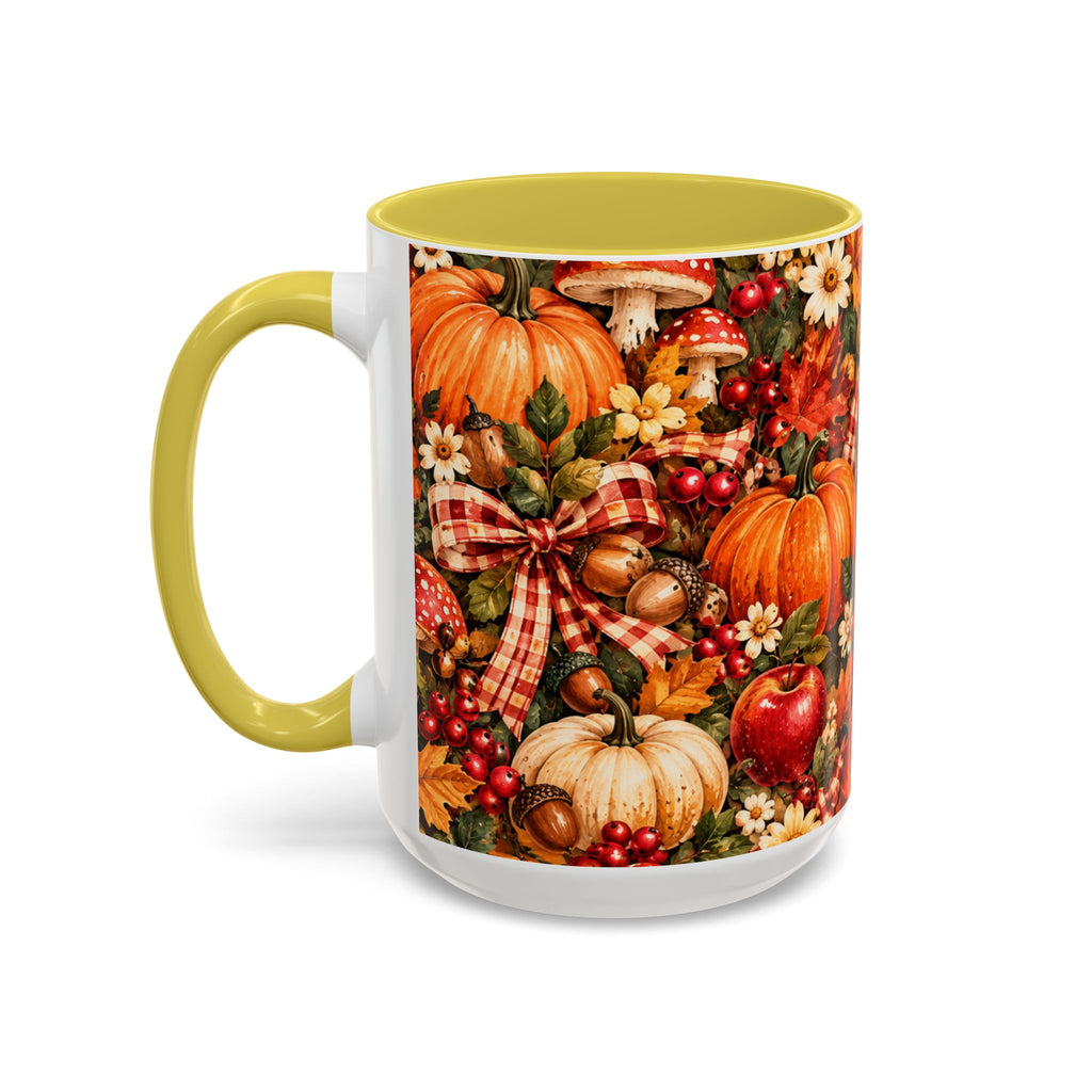 Autumn Harvest Mugs | Fall Pumpkins, Apples, Mushrooms, Daisies 11oz 15oz
