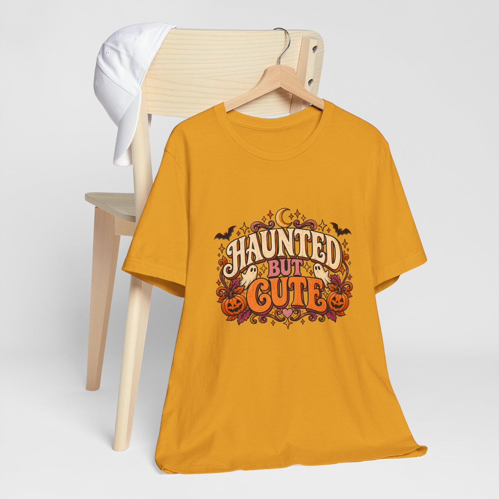 Haunted But Cute Halloween design T-Shirt | Pumpkin bats spooky lettering