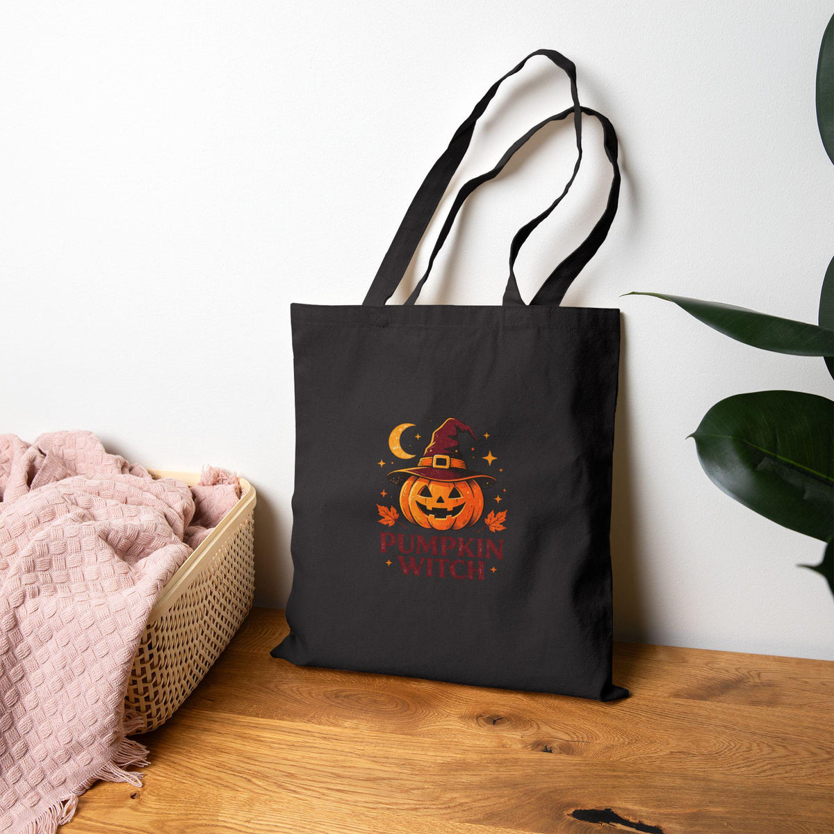 Pumpkin Witch Tote Bag