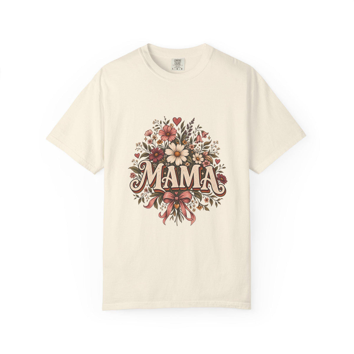 Mama floral bouquet T-Shirt | vintage script, roses & daisies