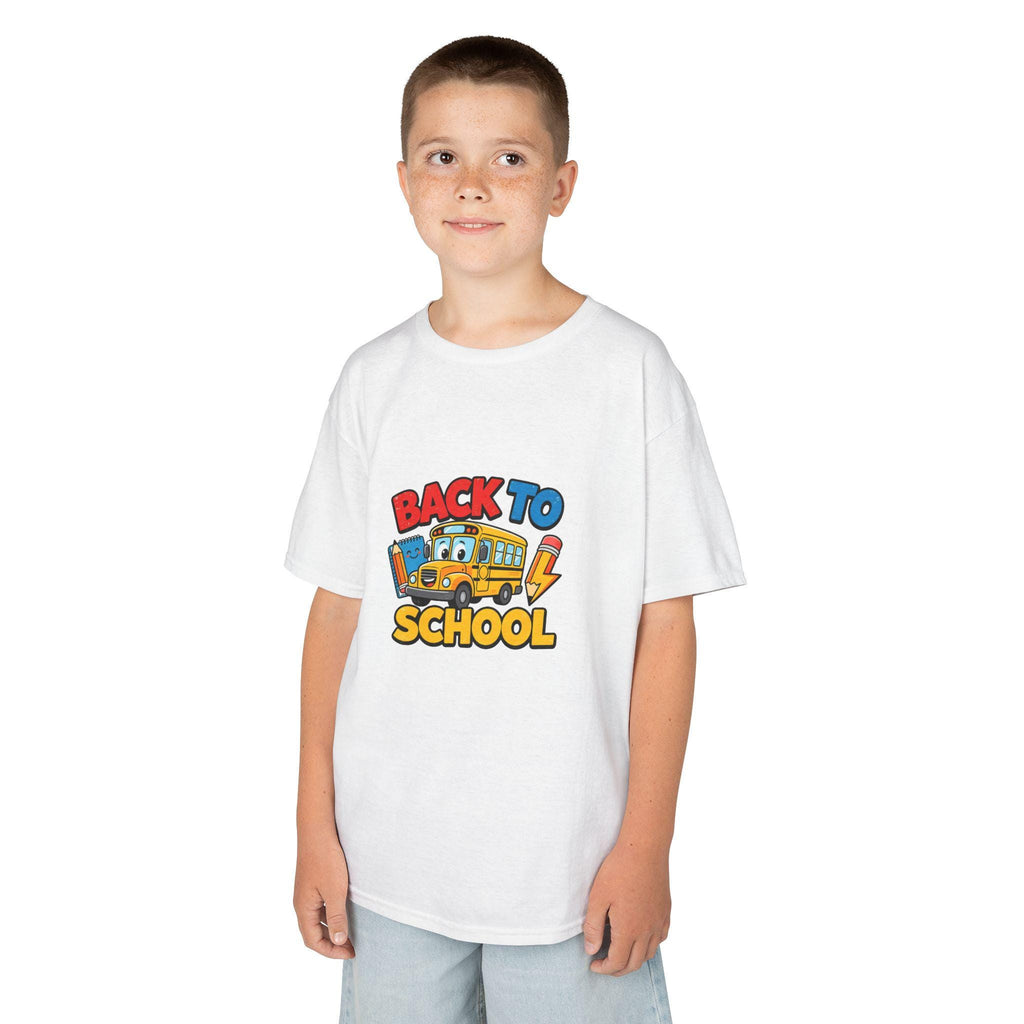 Back to School schoolbus Kids Tee | Cute Pencil Chalkboard Design