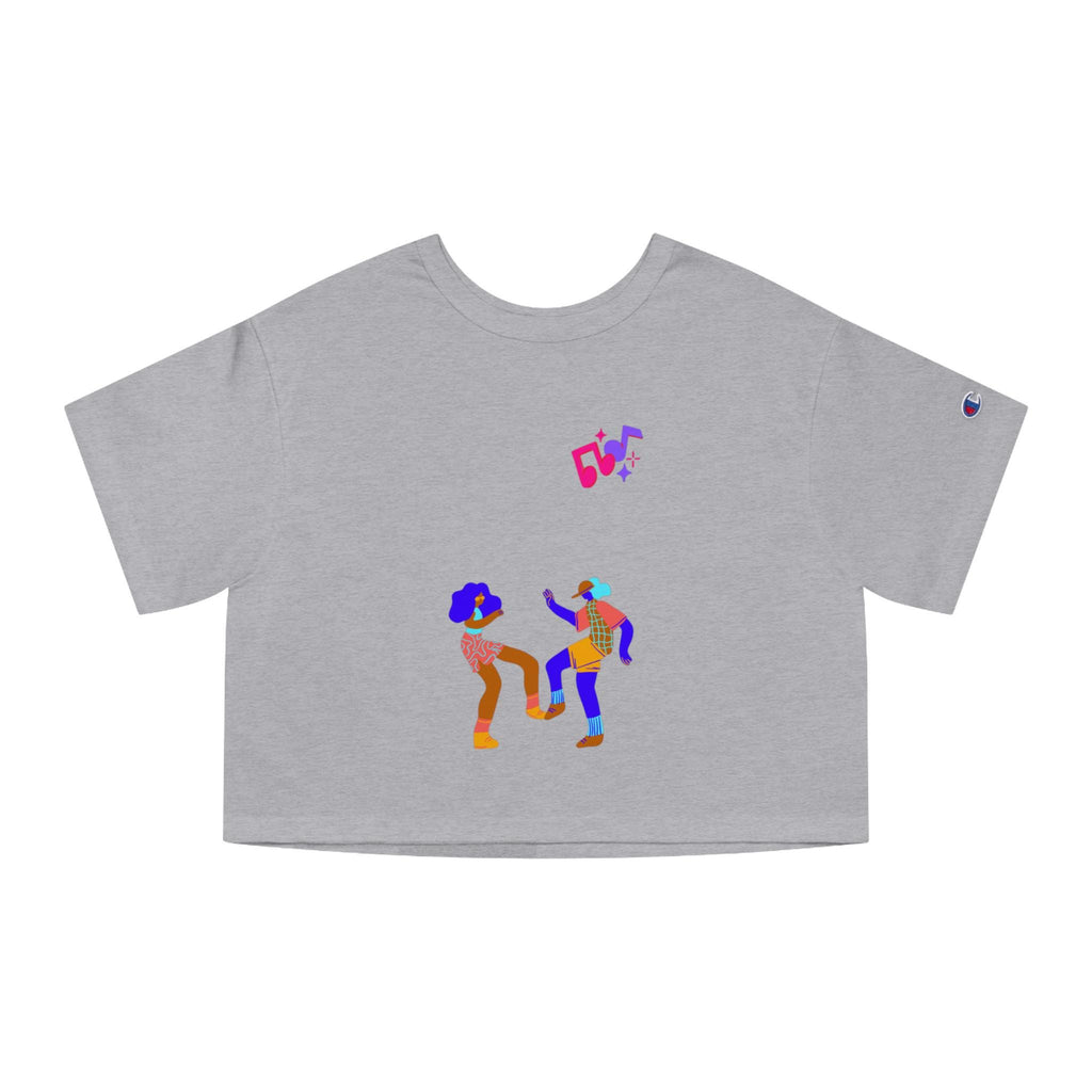 Dancing Couple Cropped T-Shirt | Retro Music Illustration