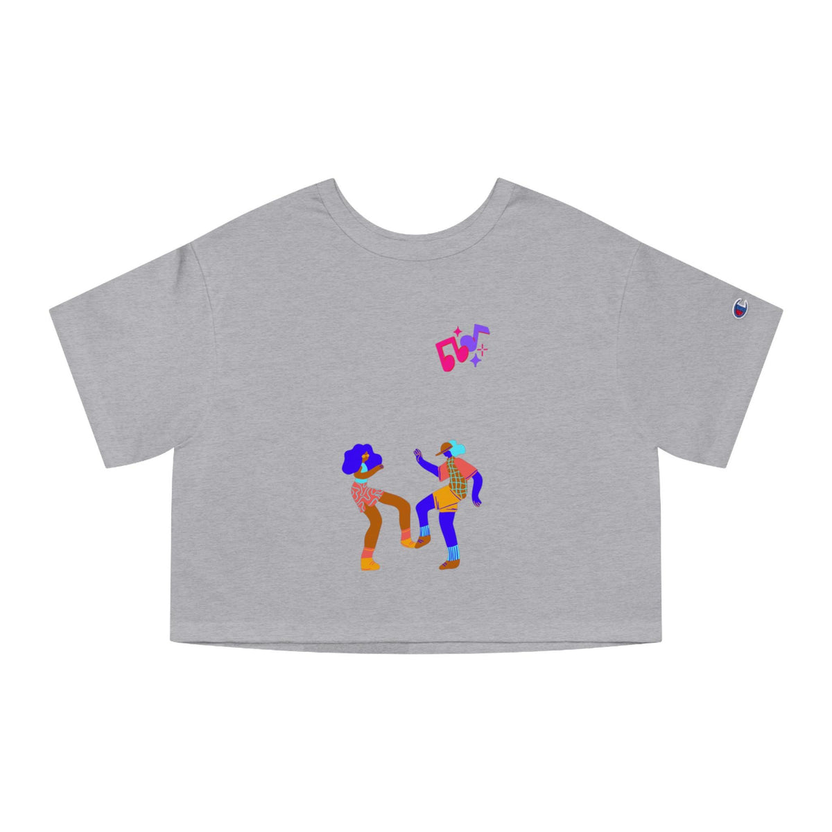 Dancing Couple Cropped T-Shirt | Retro Music Illustration