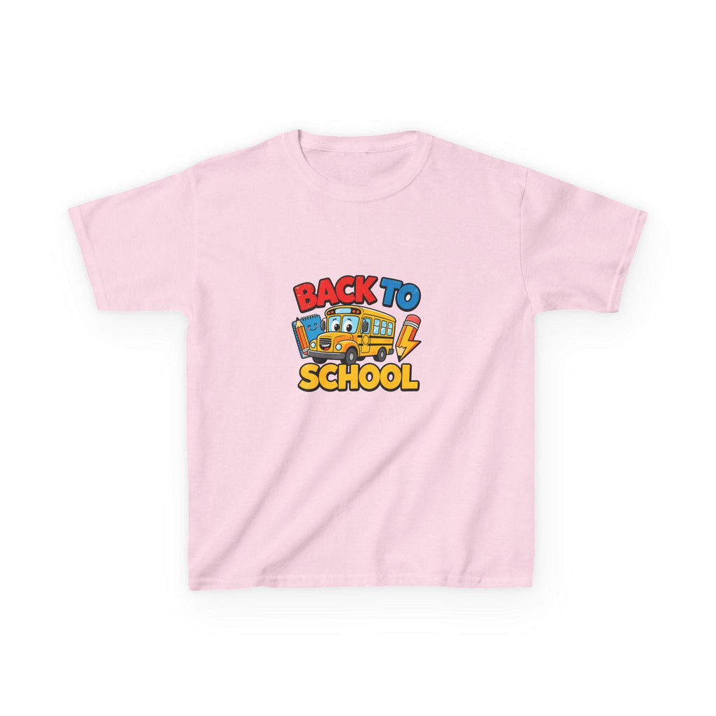 Back to School schoolbus Kids Tee | Cute Pencil Chalkboard Design