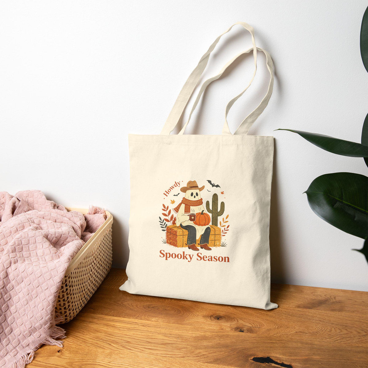 Howdy Spooky Season Ghost Tote Bag